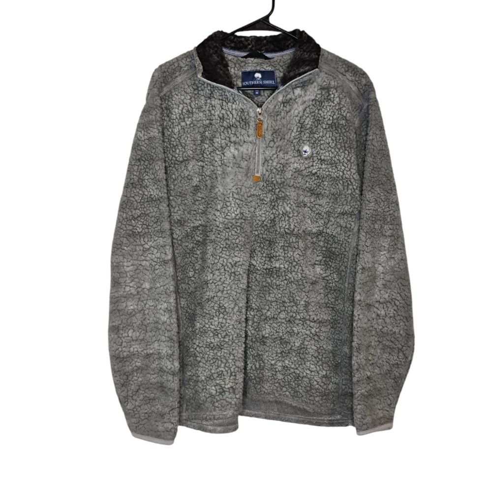 Southern Shirt Grey Sherpa 1/4 Zip Pullover Size M